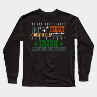 St Patrick's Day Funny Irish Curse Words Insults Slang Humor Long Sleeve T-Shirt